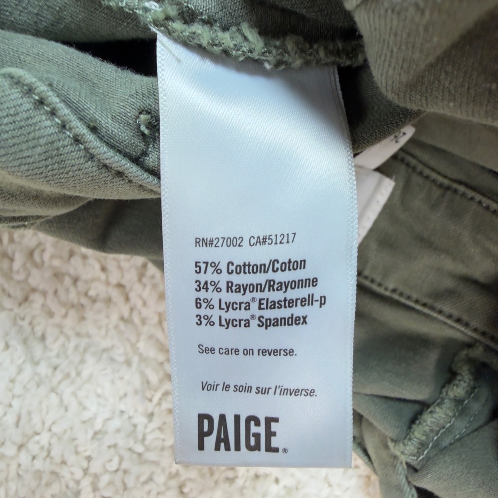 PAIGE Womens 26 Olive Green Denim Jumpsuit Sleeveless Wide Leg Utility Boho - Picture 4 of 14